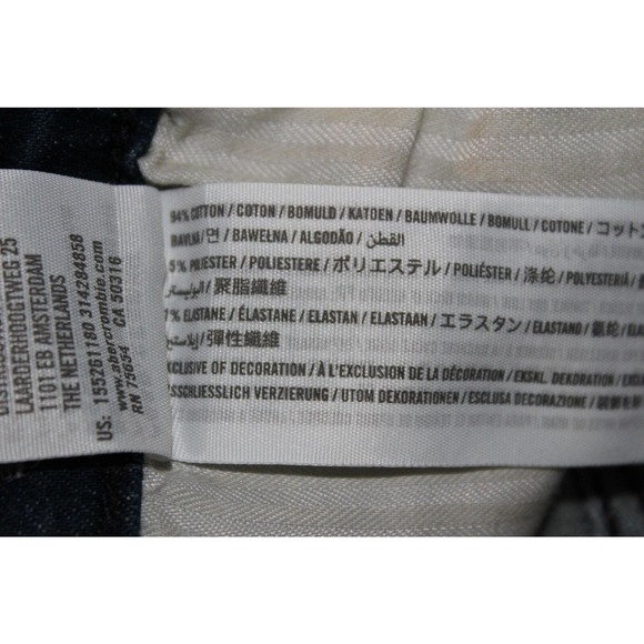 Abercrombie & Fitch Simone High Rise Ankle Jeans‎ Side Stripe Dark Blue 28 - Picture 4 of 7